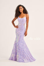 Ellie Wilde Floral Sequin Prom Dress EW35015