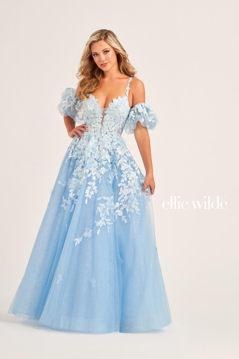 Ellie Wilde A-Line Off Shoulder Prom Dress EW35205