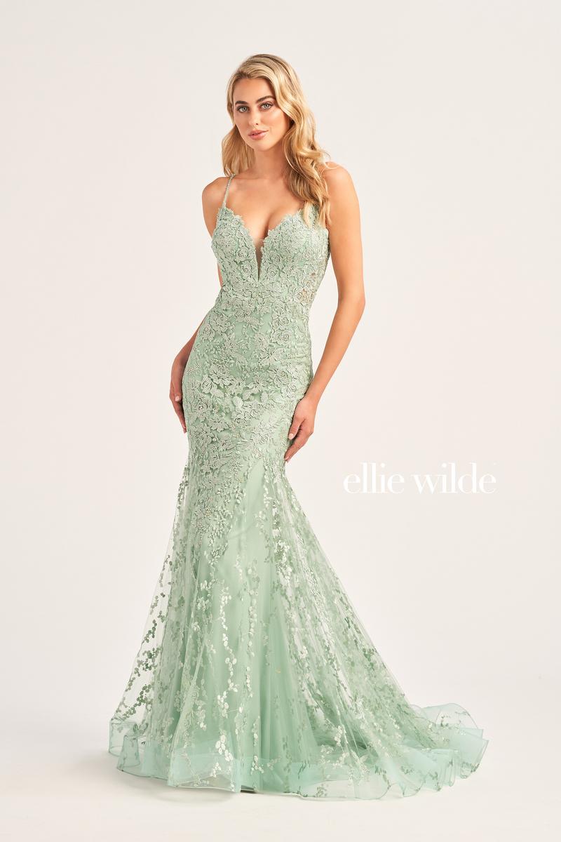 Ellie Wilde Mermaid Lace Prom Dress EW35221