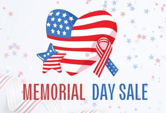 Decorative image of Memorial Day Sale May 24th-27th