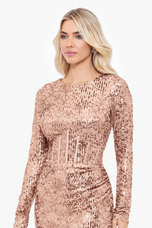 Betsy and Adam Sequin Corset "Elsie" Dress A26221