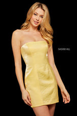Sherri Hill Short Satin Strapless Dress 53087