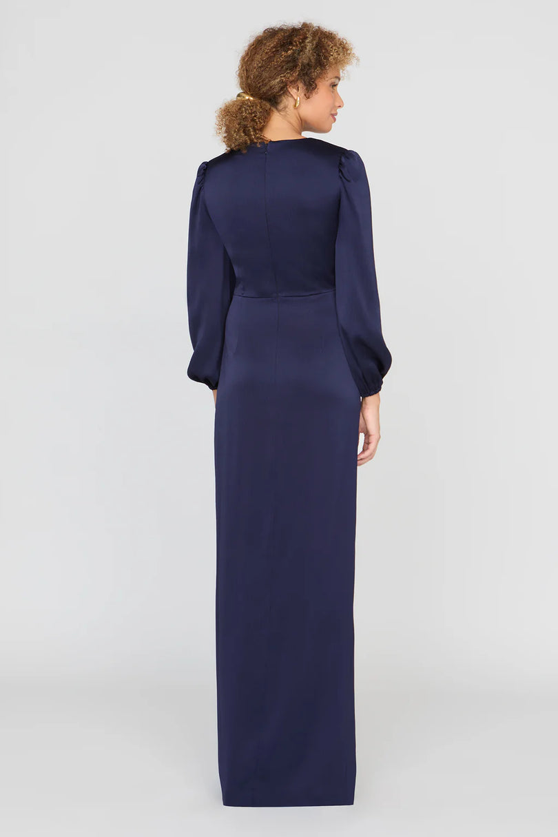 Kay Unger Long Sleeve Satin Long Evening Dress 55115519