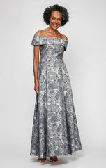 Alex Evening Off the Shoulder Long Evening Gown 8481157