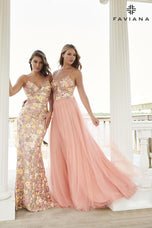 Faviana Floral Long Prom Dress 11000