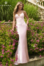 Faviana V-neck Lace-up Back Prom Dress 11002