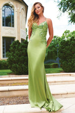 Faviana V-neck Lace-up Back Prom Dress 11002