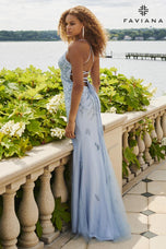 Faviana V-Neck Lace Long Prom Dress 11003