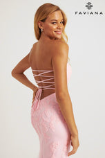 Faviana Strapless Lace Prom Dress 11004