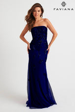 Faviana Strapless Lace Prom Dress 11004