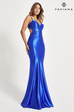 Faviana Cut Out Long Fitted Prom Dress 11007