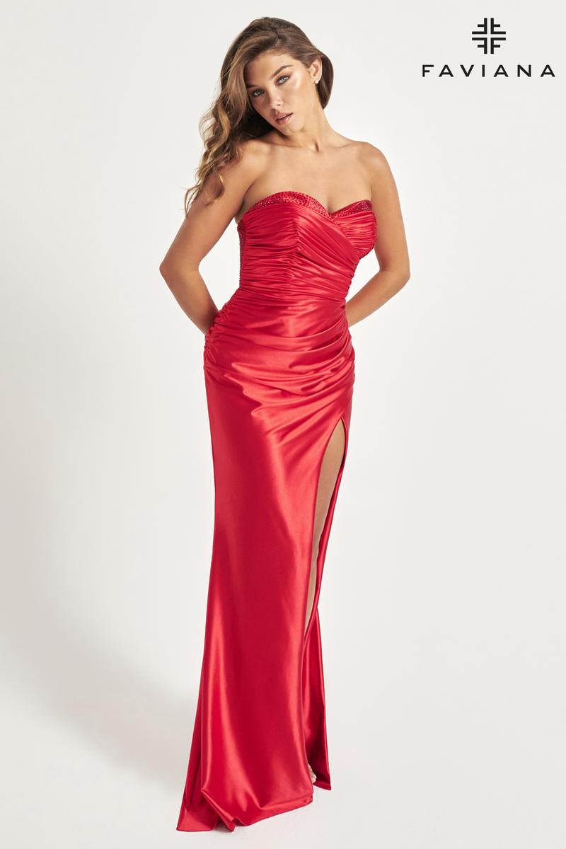 Faviana Ruched Sweetheart Strapless Prom Dress 11009