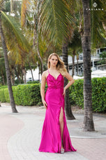 Faviana Satin Lace V-Neck Prom Dress 11010