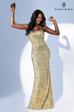 Faviana Fitted Sequin Prom Dress 11033