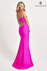 Faviana Fitted V-Neck Prom Dress 11047