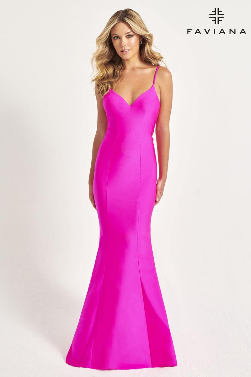 Faviana Fitted V-Neck Prom Dress 11047