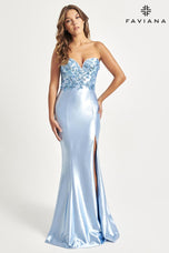 Faviana Strapless V-Neck Prom Dress 11060