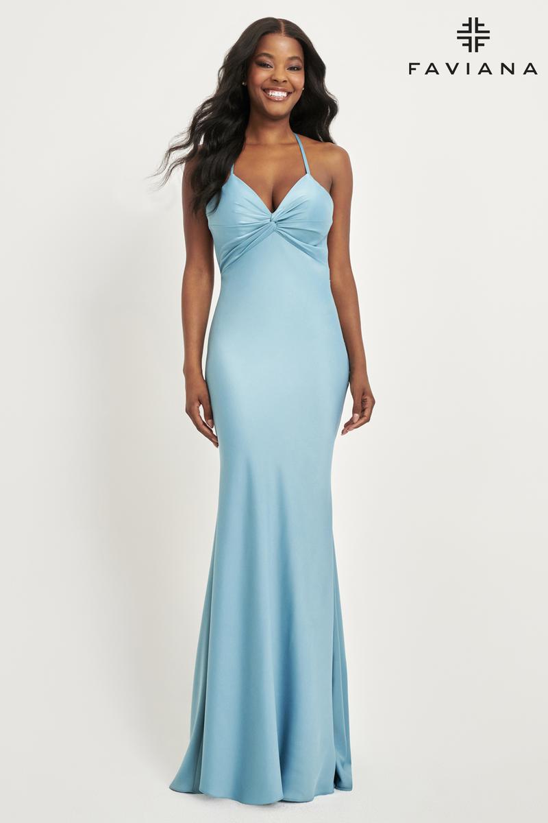 Faviana Low Back Knot Prom Dress 11066 Sage / 2 Faviana Low Back Knot Prom Dress 11066 Sage / 2
