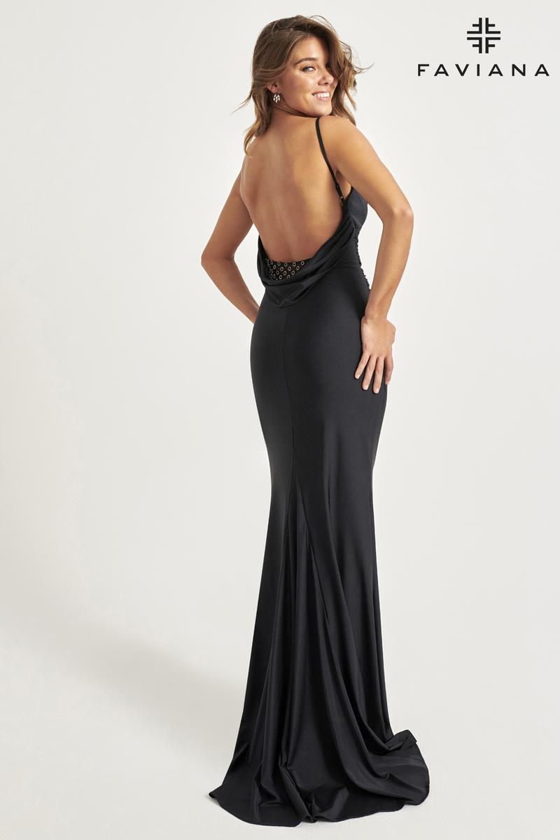 Faviana Low Back Ruched Prom Dress 11072