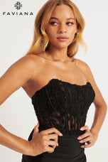 Faviana Corset Bodice Prom Dress 11081