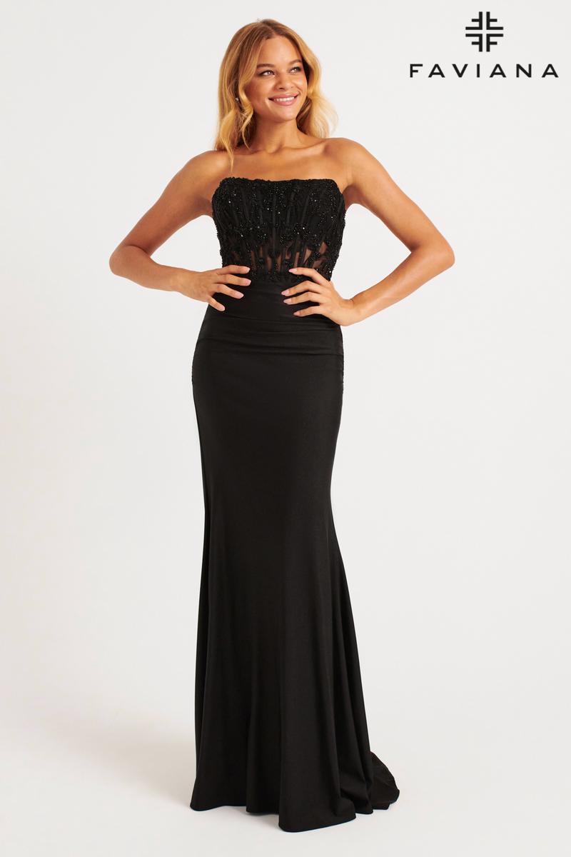 Faviana Corset Bodice Prom Dress 11081