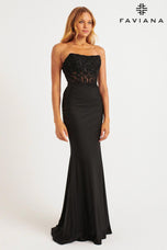 Faviana Corset Bodice Prom Dress 11081