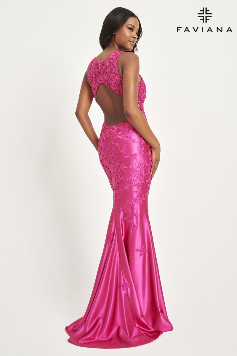 keyhole back prom dress Long Satin Prom Dress with Keyhole Cut Out