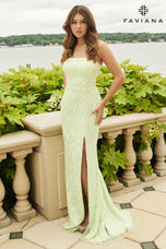 Faviana Strapless Beaded Prom Dress 11085
