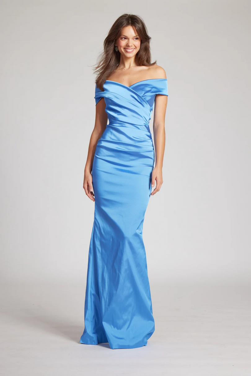Teri Jon Stretch Satin Evening Gown 96022 Teri Jon Stretch Satin Evening Gown 96022