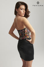 Faviana Floral Corset Homecoming Dress 11127