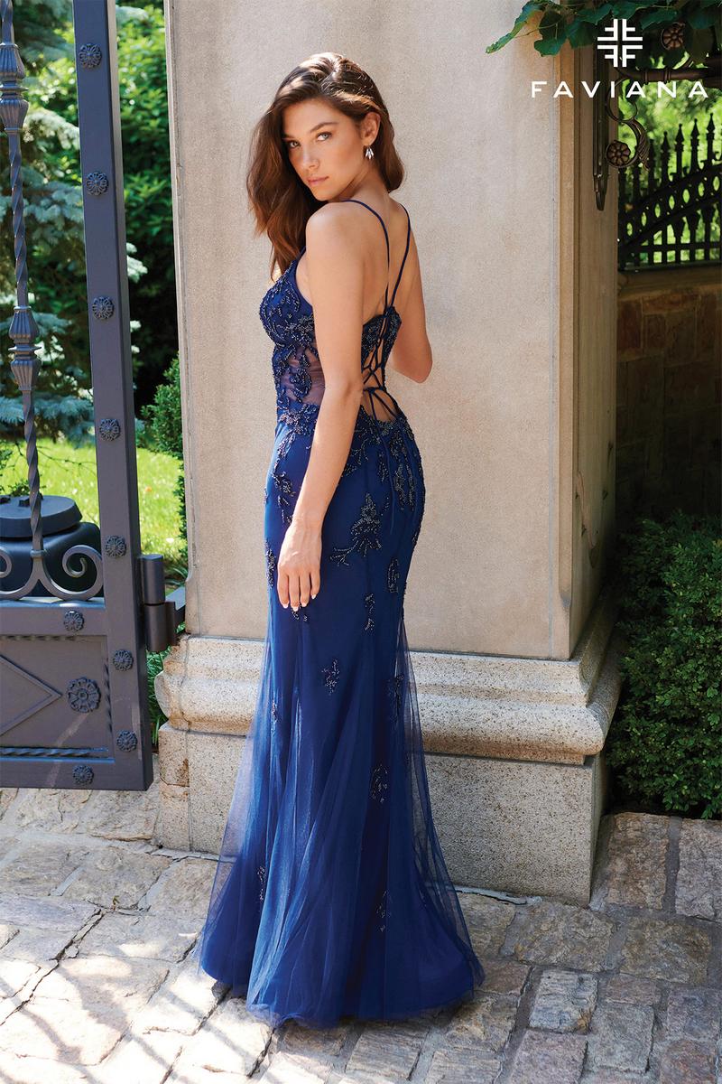 Faviana Beaded Lace Applique Prom Dress 11227 Faviana Beaded Lace Applique Prom Dress 11227