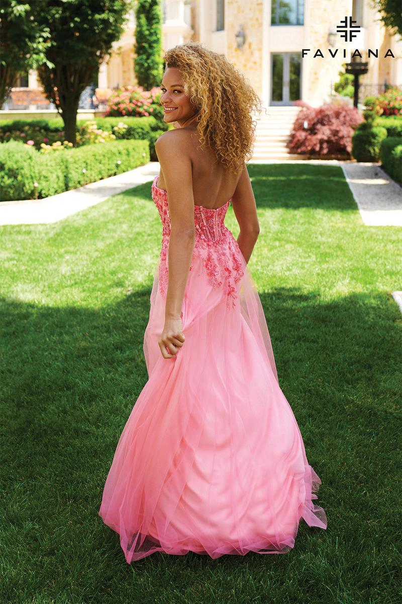 Faviana A-Line Floral Corset Prom Dress 11233 Faviana A-Line Floral Corset Prom Dress 11233