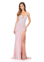 ASHLEYlauren Beaded Strapless Prom Dress 11236 - B