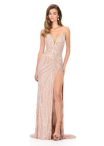 ASHLEYlauren Beaded Strapless Prom Dress 11236 - C