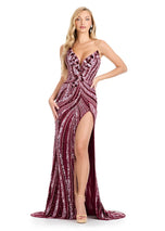 ASHLEYlauren Beaded Strapless Prom Dress 11236 - C