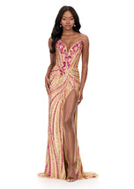 ASHLEYlauren Beaded Strapless Prom Dress 11236 - C