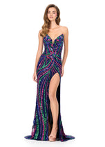 ASHLEYlauren Beaded Strapless Prom Dress 11236 - C