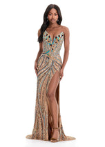 ASHLEYlauren Beaded Strapless Prom Dress 11236 - B