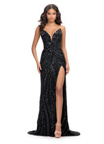 ASHLEYlauren Beaded Strapless Prom Dress 11236 - D