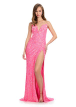 ASHLEYlauren Beaded Strapless Prom Dress 11236 - D