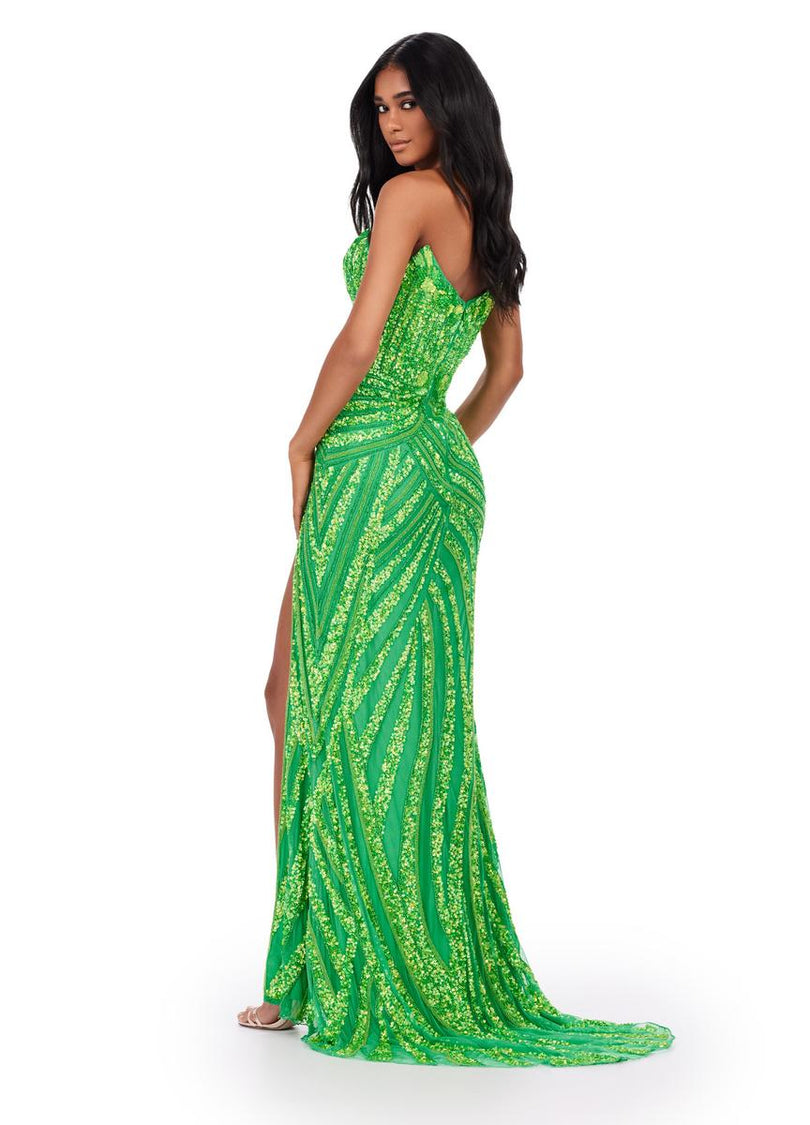 ASHLEYlauren Beaded Strapless Prom Dress 11236 - D