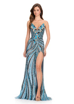 ASHLEYlauren Beaded Strapless Prom Dress 11236 - C
