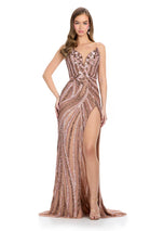 ASHLEYlauren Beaded Strapless Prom Dress 11236 - D