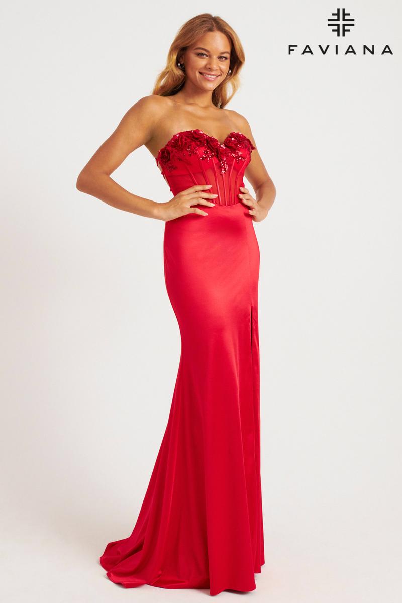 fervente red satin strapless long dress reviews Strapless Fitted Prom Dress CD791B Sparkly Gowns