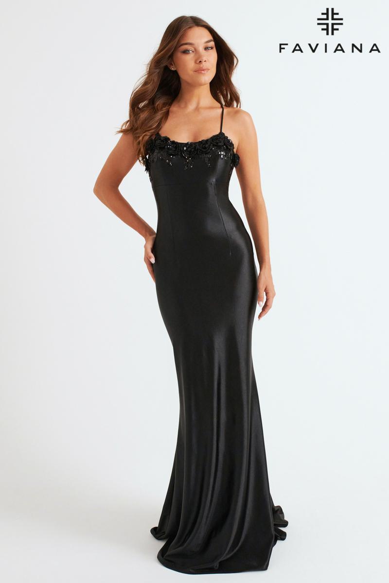 Faviana Tight Satin Lace-up Back Prom Dress 11249 Faviana Tight Satin Lace-up Back Prom Dress 11249