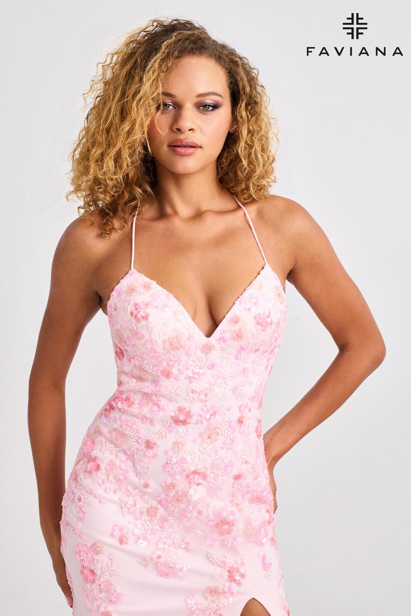 Faviana Floral Tulle and Lace Prom Dress 11251