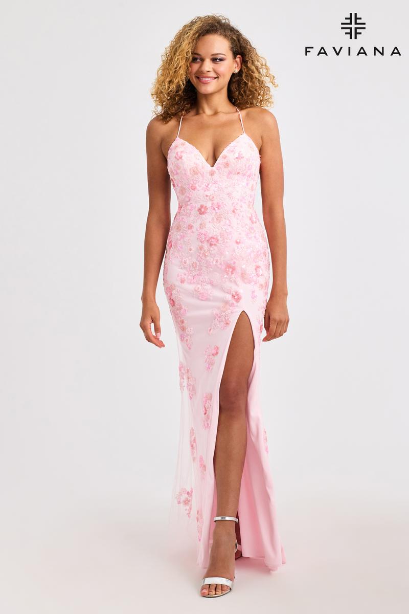 Faviana Floral Tulle and Lace Prom Dress 11251 Faviana Floral Tulle and Lace Prom Dress 11251