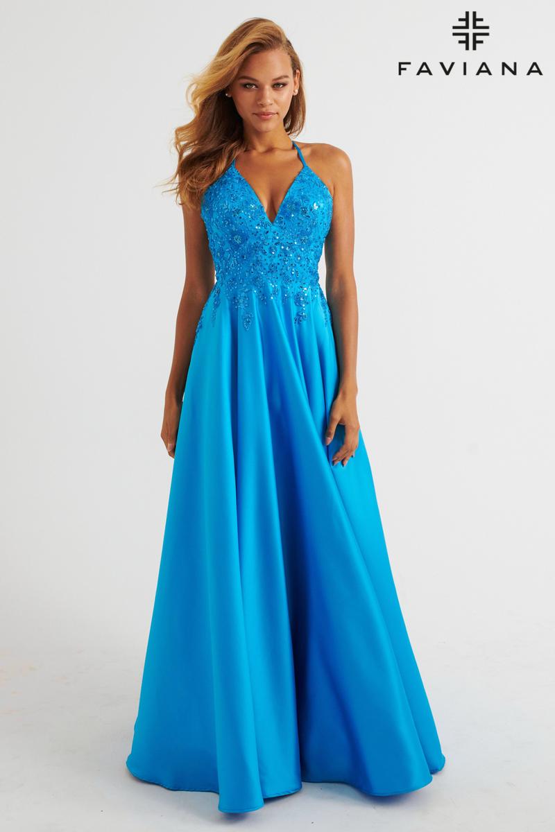 Faviana A-Line Satin Lace Prom Dress 11260 Faviana A-Line Satin Lace Prom Dress 11260