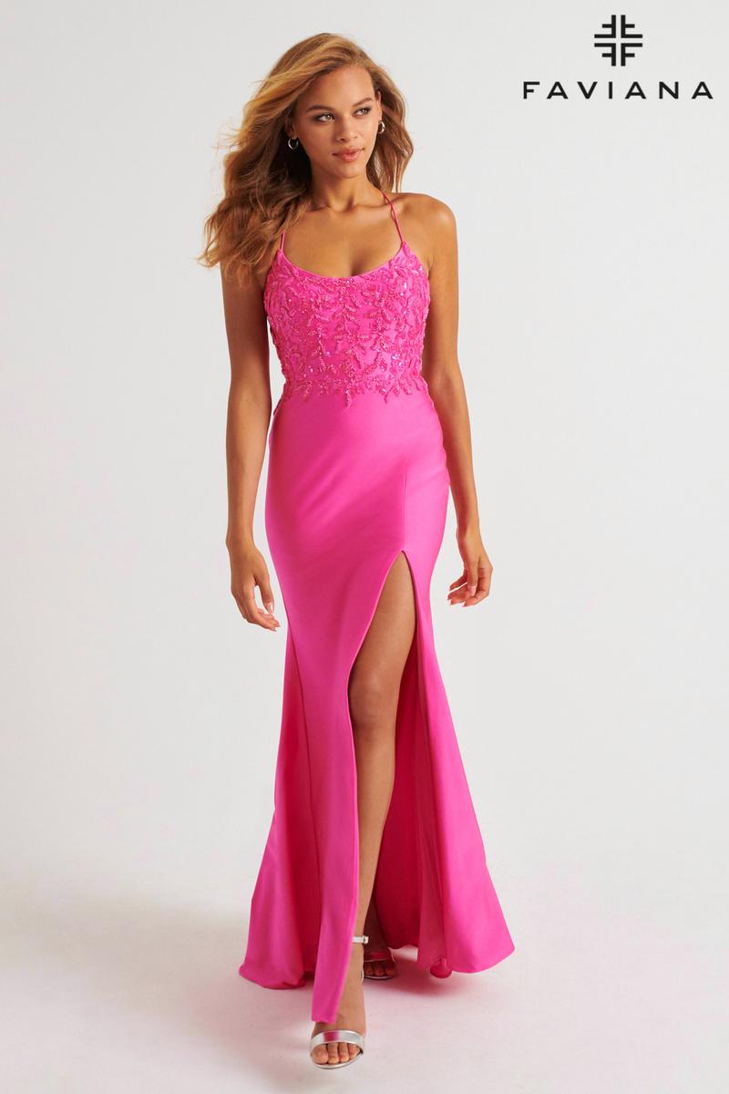 Faviana Scoop Neck Charmeuse Prom Dress 11264 Faviana Scoop Neck Charmeuse Prom Dress 11264