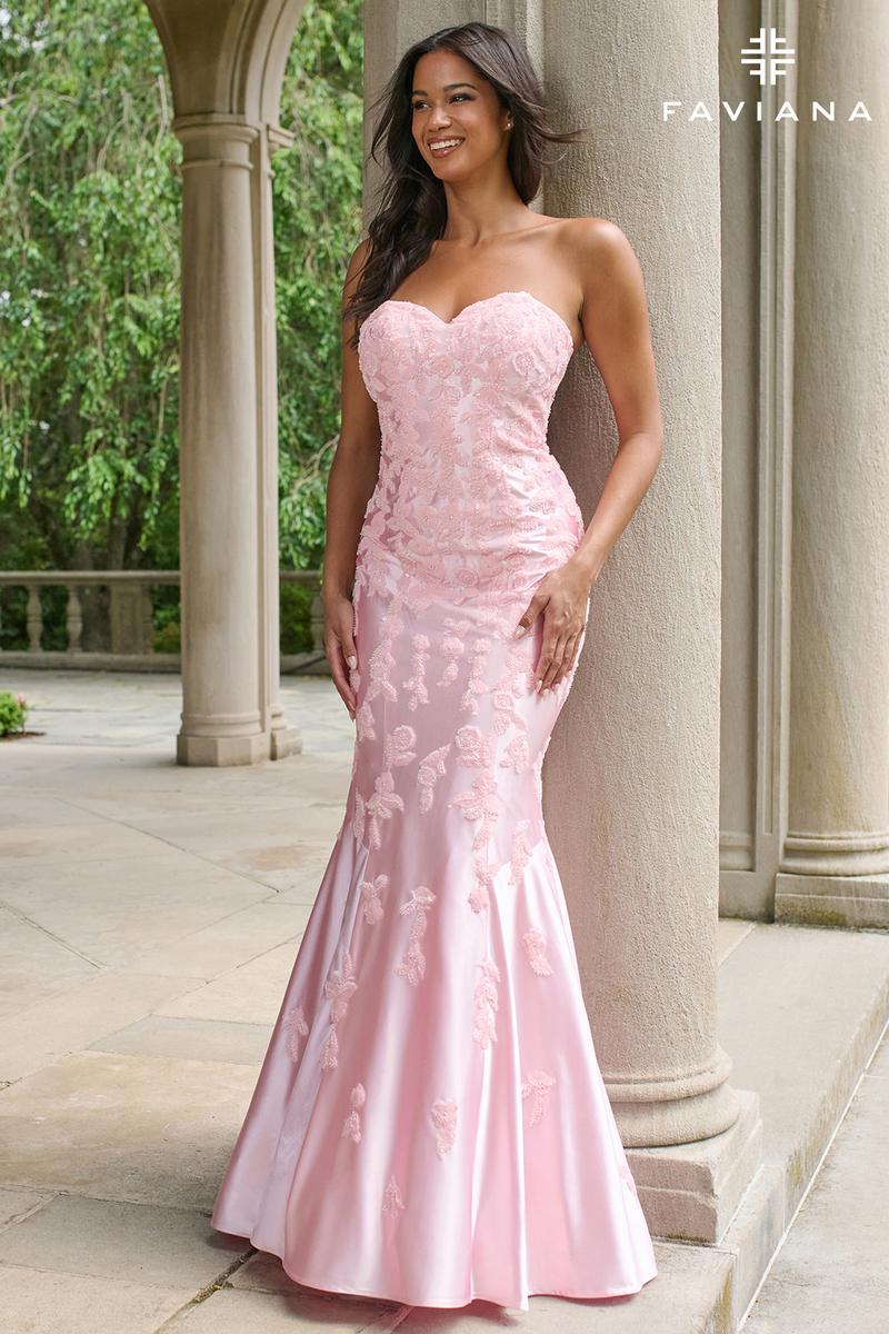 Faviana Strapless Satin Mermaid Prom Dress 11271